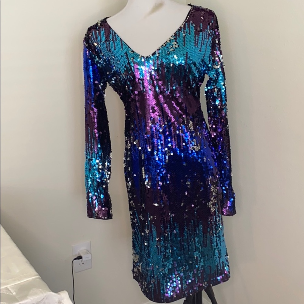 FUN LOVING SEQUIN DRESS - PURPLE OMBRE - Picture 3 of 3